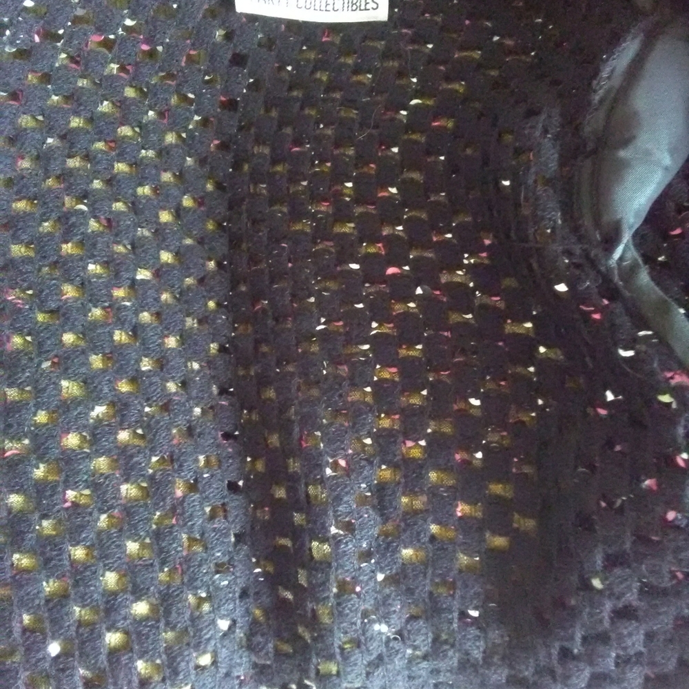 VINTAGE SEQUINED CROP JACKET SHEER UNIQUE BUTTONS BY HARRY ACTION QUILTED BEAUTY - Picture 3 of 11